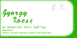 gyorgy kocsi business card